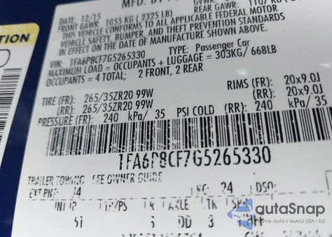 2016 Ford Mustang Gt Premium из США, поврежденный, VIN 1FA6P8CF7G5265330